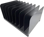 Huron Desktop File Binder Organizer Storage Vertical 8 Slot, Black Commercial Grade Steel