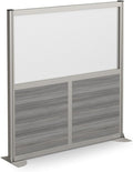 NBF Office Partitions - Cubicle Privacy Panel Wall Divider - Modern Room Separator with Quick Assembly - Indoor Laminate Free Standing Portable Room Divider Panel - 52" H x 49" W (Gray)