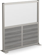 NBF Office Partitions - Cubicle Privacy Panel Wall Divider - Modern Room Separator with Quick Assembly - Indoor Laminate Free Standing Portable Room Divider Panel - 52" H x 49" W (Gray)