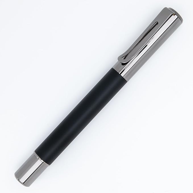 Monteverde USA Ritma Fountain Pen in Black – Medium Nib Balanced JoWo Stainless Steel Refillable Ink Cartridge/Converter – Perfect for Professionals & Writing Enthusiasts