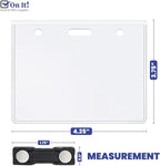 On It! 100-Pack Magnetic Name Badge Holders – 4"x3" (W x H) Clear Tags for Events & Conferences No-Damage Magnets | PVC-Free | Fits 5392 Inserts | Reusable for Trade Shows & Meetings