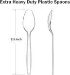 Dealusy 360 Count Clear Plastic Spoons Disposable, BPA-Free, Heat Resistant, Solid and Durable Disposable Spoons Heavy Duty Bulk, Premium Spoons plastic disposable for Party Supply
