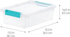 IRIS USA 2 Qt. Plastic Storage Bins Containers with Lids, 6 Pack, Small Sensory Bin, Craft Storage, Craft Organizers & Storage, Organizing Container for Home, Office & Art Supplies, Stackable, Clear
