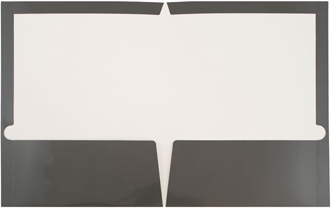 JAM PAPER Laminated Two Pocket Glossy School Folders - Letter Size - High Gloss Grey - Bulk 100/Box