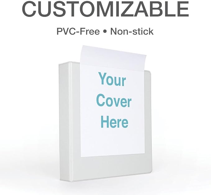 Cardinal 3 Ring Binder, 1.5 Inch Premier Easy Open Binder, ONE-Touch Locking Slant-D Rings, 400-Sheet Capacity, ClearVue Cover, PVC-Free, Black (10311) (10310)