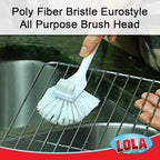 LOLA Pro Utility All Purpose Kitchen Cleaning Brush, 6 Pack, Durable Bristles, Comfort Ergonomic Rubber Non-Slip Grip, Built-in Food Scraper