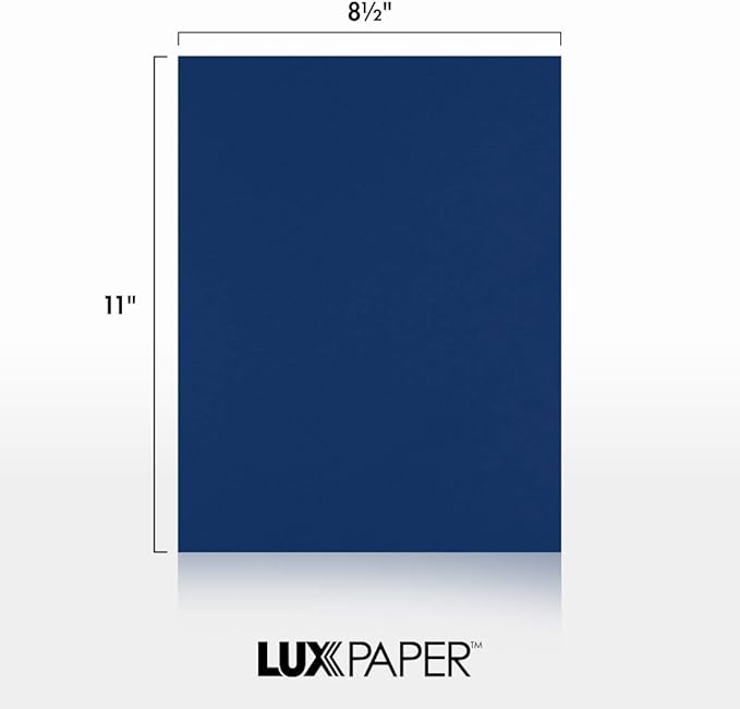 LUXPaper 8.5" x 11" Cardstock | Letter Size | Navy Blue | 100lb. Cover (183lb. Text) | 50 Qty