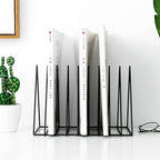 Sooyee 9 Slot Black Magazine Holder,Desktop File Sorter Organizer Triangle Bookshelf Decor Home Office
