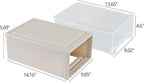 Xyskin 4-Pack 12 Quart Plastic Compact Stacking Drawer Unit, Stackable Desktop Storage Drawer Box