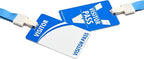 Visitor Badge Lanyards Volunteer Badge Holder with Clips (25 pcs) - Reusable Temporary ID Pass for Office, School, Events PVC Plastic Security Cards for Exhibition Guest by OSTENBIG (Light Blue)