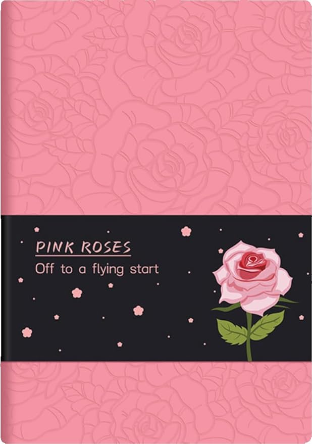 ipoul Soft Cover Journal, Rose Gifts for Women, Lined Journal Notebook, Wide Ruled Notebook, A5 Notebook 6"x8", PU Leather Softcover Notebook, Pink