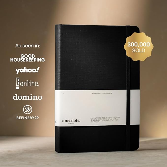 Anecdote 2026 Planner: A Monthly, Weekly & Daily Planner 2026 for Planning Your Success - A5 Size Hardcover Start Anytime and Achieve your Goals - Black