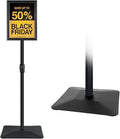 Golemas Adjustable Sign Stand for Display, with Upgraded Iron Base, Pedestal Floor Signage Stand Holder for Outdoor or Indoor Advertising (8.5 x 11, Black)