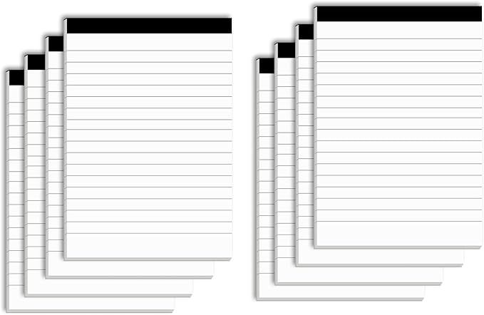 Nichela Notepad for Daily Planning and Organization of Work – 4 x 6-inches Lined Paper – Thick Bright White Paper – 30 Pages – Note Pads Ruled Pages – Pack of 8