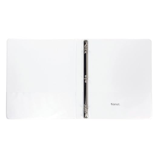 Samsill 0.5 Inch 3 Ring Binder, Made in USA, Economy Round Ring, Clear View Cover, 100 Sheet Capacity - for School, Home, Office - White, 12 Pack