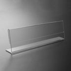 NIUBEE 12 Pack Acrylic 2x8 Name Plates for Desks,Horizontal Slant Back 2x8 Sign Holder for Table Display,Plastic Name License Plate Holder for Office Classroom Teacher Kids Woman Man,Blank