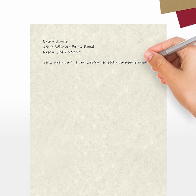 LUXPaper 8.5" x 11" Paper | Letter Size | Cream Parchment | 60lb. Text | 250 Qty