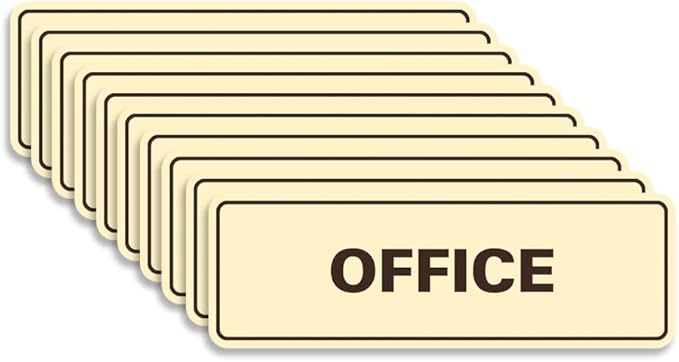 Signs ByLITA Standard Office Sign - Professional Business Signage - Easy to Install (Ivory/Dark Brown) - Large 10 Pack