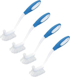 LOLA Pro Utility All Purpose Kitchen Cleaning Brush, 4 Pack, Durable Bristles, Comfort Ergonomic Rubber Non-Slip Grip, Built-in Food Scraper