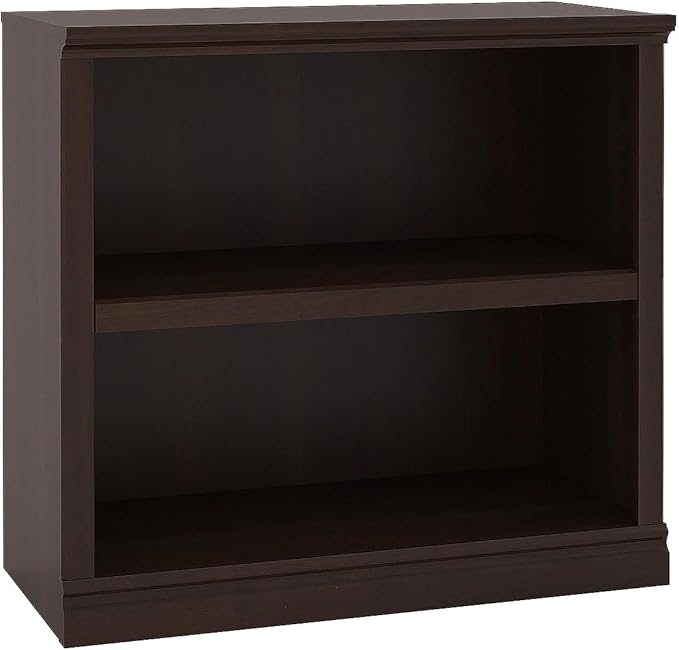 Bevfint Bookcase, Open Storage Book Cases/Shelves, Floor Standing Indoor Furniture 2 Shelf Book case for Farmhouse Library Office Bedroom Kids, Dark Cherry - 2 Tier