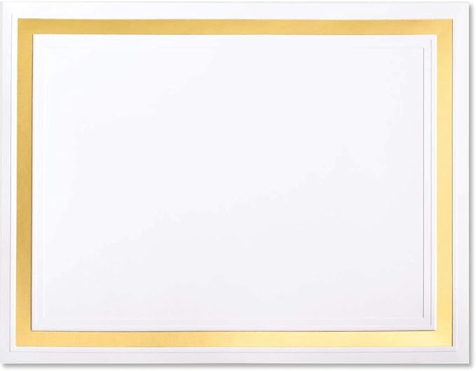 PaperDirect Pristine Specialty Certificates, 50 Sheets of 38lb White Paper, 8½" x 11", Gold Bold Foil Border, Perfect for Awards, Students, Employees, Volunteers, Course Completion, Diplomas