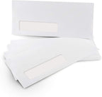Aimoh #10 Single Left Window Envelopes -Gummed Closure -Size 4-1/8x9-1/2 Inches - 24LB - 1 Case - 5 Packs - 2500 Envelopes(35410-2500)