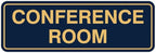 Standard Conference Room Sign - Blue/Gold - Medium 5 Pack