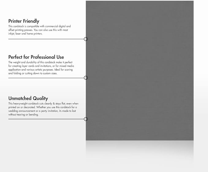 LUXPaper 8.5" x 11" Cardstock | Letter Size | Sterling Gray Linen | 100lb. Cover | 1,000 Qty