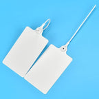 100 Plastic Shipping Tags - Waterproof, Writable Labels for Security, Storage, Hanging - With Marker Pen (White)