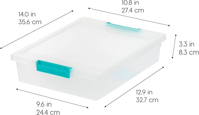 IRIS USA 6 Qt. Plastic Storage Bins Containers with Lids, 3 Pack, Small Sensory Bin, Craft Storage, Craft Organizers & Storage, Organizing Container for Home, Office & Art Supplies, Stackable, Clear