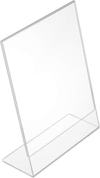 NIUBEE 6Pack Slant Back Acrylic Sign Holder 5x7 inches, Clear Vertical Picture Frames Frames, Desktop Flyer Holder Document Holder Paper Display Stand