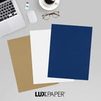 LUXPaper 8.5" x 11" Paper | Letter Size | Navy Blue | 80lb. Text | 50 Qty