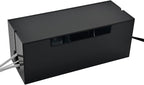 Cable Management Box, 2 Open Slots Cords Hider Box, Under Desk Power Strip Organizer and Floor Cables Storage, Black