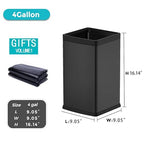 YOJIA 4 Gallon/15L Square Trash bin, Double Layer Bathroom Trash cans,Large Capacity,Elegant Garbage Can, for Home,Kitchen,Office,Hotel(15L Black)
