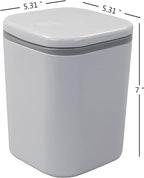 Idomy 0.5 Gallon Tiny Desktop Push-Button Trash Can, Mini Garbage Can, Gray