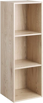 Whitmor Bookcase Storage Organizer, 3 Tier Stackable MDF Bookshelf, Open Storage Display Shelf