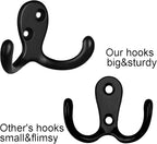 IBosins 28 Pack Heavy Duty Double Prong Coat Hooks Wall Mounted with 56 Screws Retro Double Hooks Utility Hooks for Coat, Scarf, Bag, Towel, Key, Cap, Cup, Hat