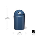 Umbra 1.25 Gallon Mini Waste Can with Removable Swing-Top Lid - Small Garbage Bin for Kitchen, Bathroom, Bedroom, Office - Compact Trash Can Fit Under Tables & Counters - Blue