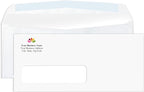 Aimoh 2500#10 Custom Printed Single Left Window Envelopes - Text and Logo Customization - Gummed Closure - Size 4-1/8x9-1/2 Inches -24LB-2500 Count (7-35410-2500)