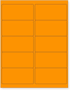 NextDayLabels - 8-1/2 x 11 Neon Color High Light Fluorescent Labels for Laser & Inkjet Printer (Orange Fluorescent, 4 x 2-10 Per Page | 250 Labels)
