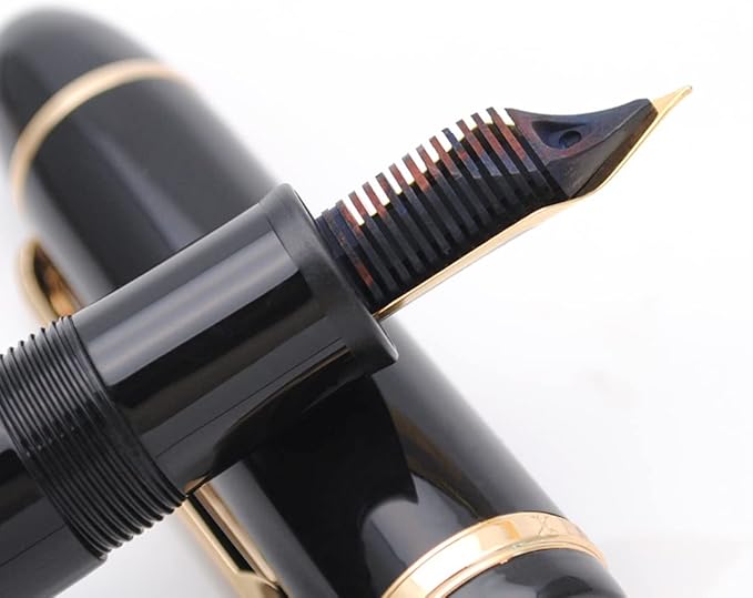 JINHAO X159 Fountain Pen (EF Nib 0.38mm, Black with Gold Clip)