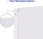 COMIX Sturdy 3 Ring Binder 0.5 inch with Clear View Cover, 1/2" Round Ring View Binder, PVC-Free, 2.4mm-Thick, 100 Sheets Capacity of US Letter Size Paper, Office ＆ School Supplies, Pack of 12 (White)