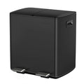 mVm Kitchen Trash Can,2x5.3Gallon(2x20L) Double Trash cans and Recycle Bin Combo with Lid and Anti-Fingerprint,Foot-Pedal,Soft-Close.Stainless Steel Garbage Can for Kitchen,Living Room(Matte Black)
