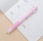 xixixiaozhu OASO K018 Sealed Retractable Fountain Pen Set 0.5mm with 2pcs Blue Ink Cartridges Smooth Writing for School Students (Light Pink)