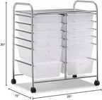 Giantex 12 Drawer Rolling Storage Cart Tools Scrapbook Paper Office School Organizer (White)