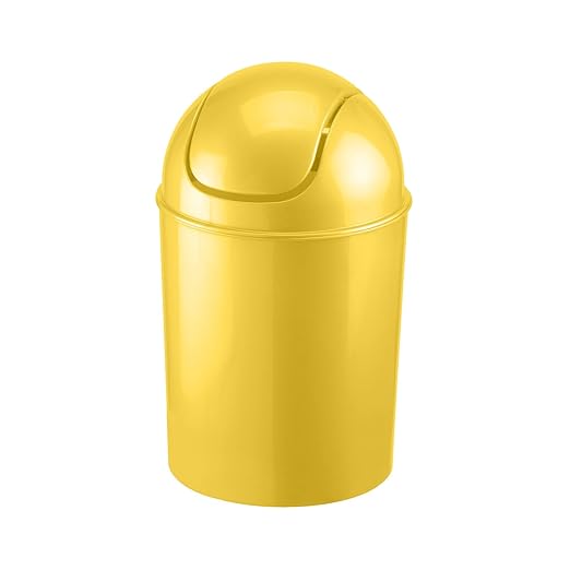 Umbra 1.25 Gallon Mini Waste Can with Removable Swing-Top Lid - Small Garbage Bin for Kitchen, Bathroom, Bedroom, Office - Compact Trash Can Fit Under Tables & Counters - Yellow