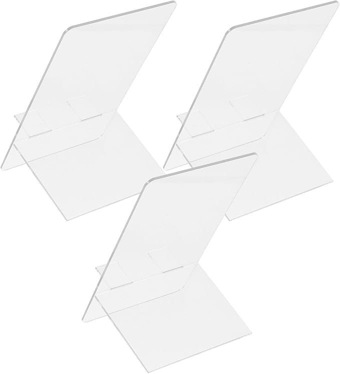 Generic 3pcs Acrylic Writing Memo Boards with Stand 9X15Cm Dry Erase Desktop Message Boards for Office and Student Use