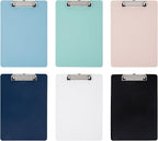 Principal Lines 6 Pack Plastic Clipboards with Low Profile Clip, Hanging Clipboards Bulk, Clip Boards 8.5x11 Holds 100 Sheets, A4 Letter Size Clipboard for Teacher, Students, Kids, Classroom & Office