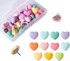 Aoxsie 28pcs Decorative Push Pins Multicolored Heart Thumbtacks Thumb Tacks for Bulletin Cork Boards Office Organization Home