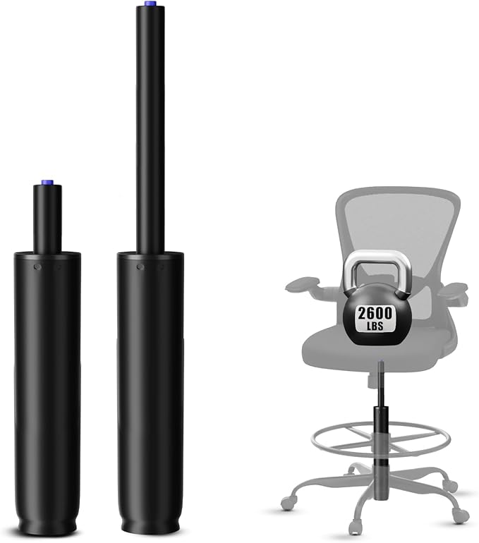 14 Inches-22 Inches Extra Long Gas Lift Cylinder Replacement, 8" Stroke, Hydraulic Pneumatic Shock Piston, Heavy Duty 1000lbs, Universal Fit For Drafting Chairs Bar Stools, Class 4, Black